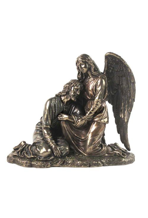 Cold Cast Bronze Sculpture Religious XoticBrands Jesus Praying in The Garden of Gethsemane