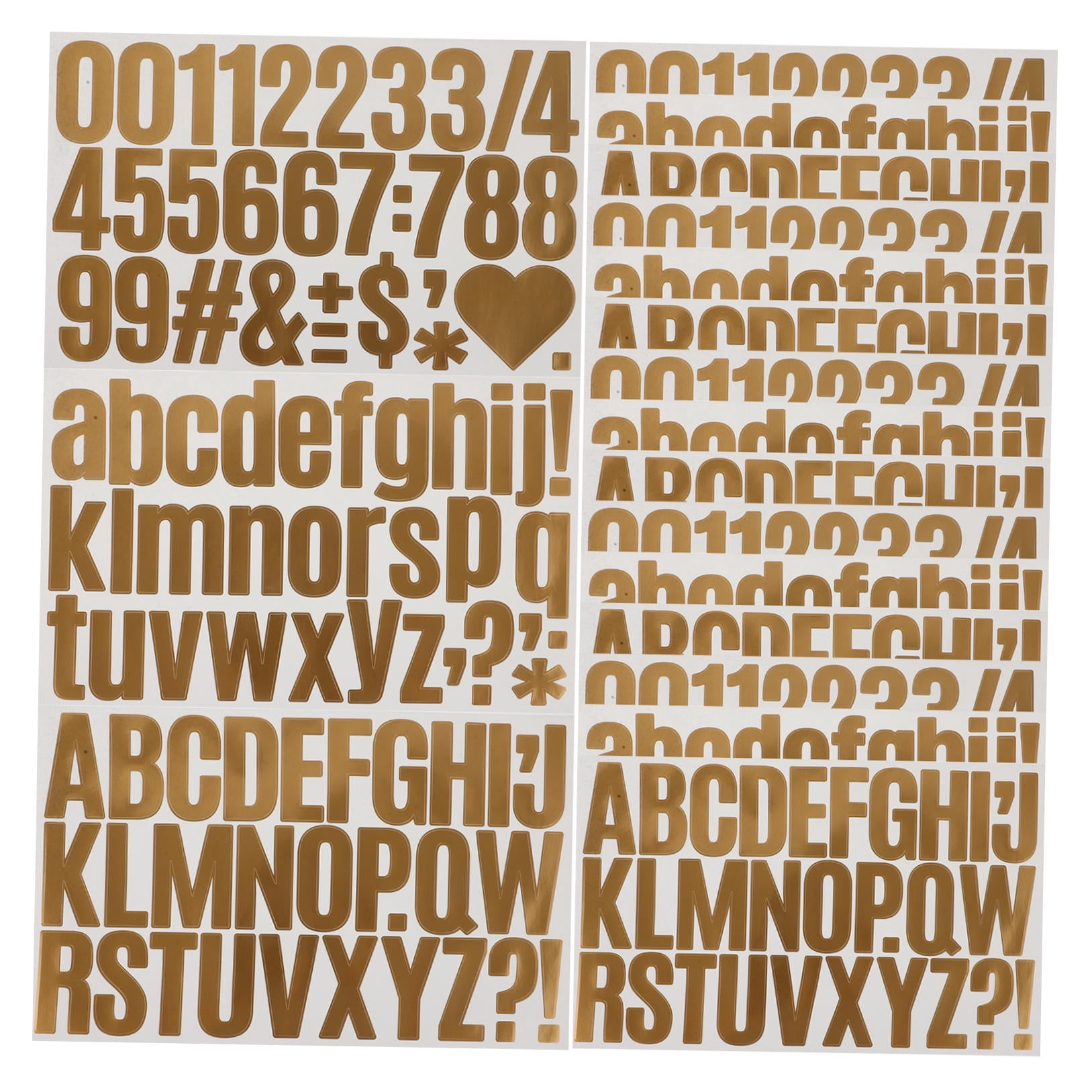Hemoton 4 Sets Alphabet Stickers 2 Mailbox Numbers Labels Golden