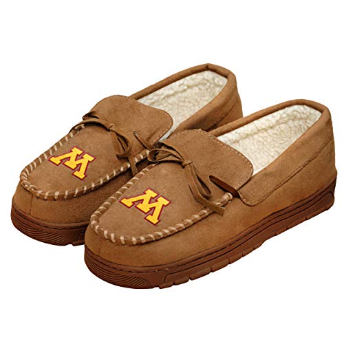 FOCO NCAA Minnesota Golden Gophers Mens College Team Logo Moccasin Slippers ShoesCollege Team Logo Moccasin Slippers Shoes, Tan, Small (7-8) - image 1 of 1