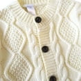 thumbnail image 5 of Coerni Toddler Baby Girl Sweater Chunky Cardigan Cable-Knit Warm Fall Winter Coat Solid Long Sleeve Cardigan Tops for Kids, 5 of 8