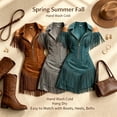 thumbnail image 5 of Women Western Fringe Dress Sleeveless v Neck Bodycon Mini Dress with Zipper Faux Suede Tassel Cowgirl Cocktail Outfit, 5 of 6