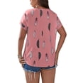 thumbnail image 3 of Gvmfive Womens Plus Size Short Sleeve Printed Round Neck Tops Blouse, 3 of 4