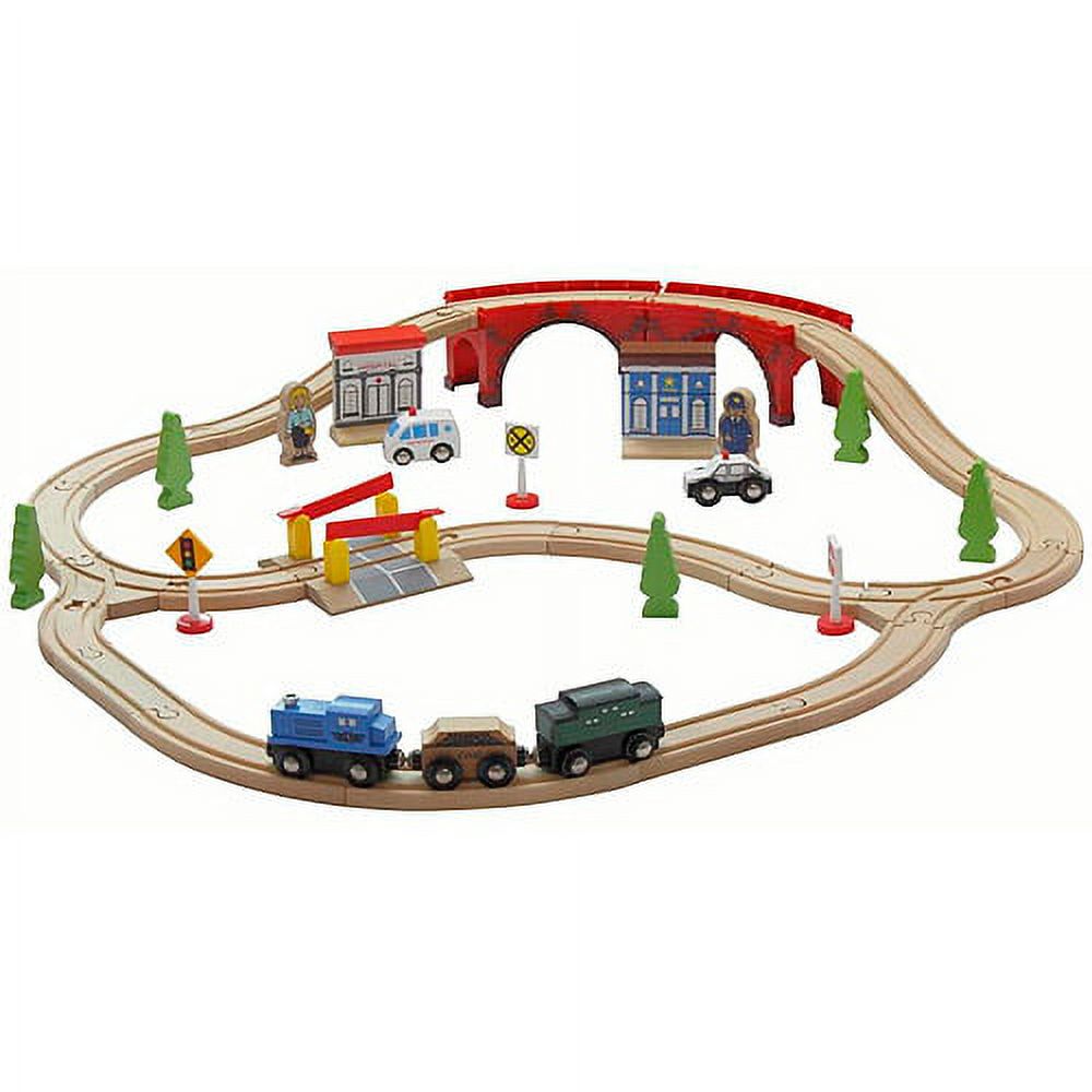 Wooden Activity Table with 45-Piece Train Set & Storage Bin Only At Walmart - image 4 of 5