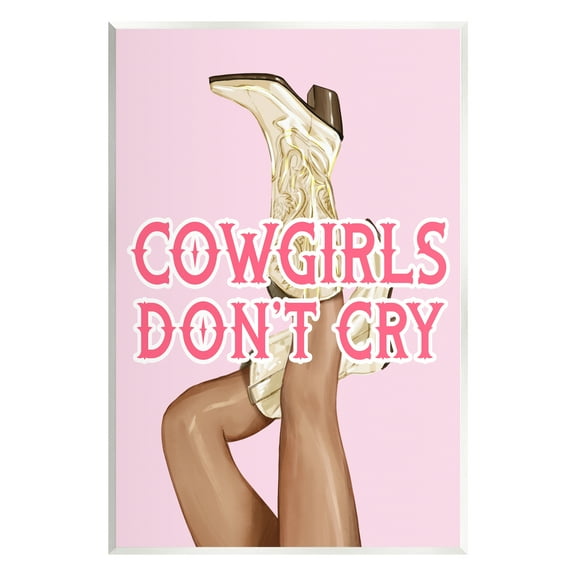 Stupell Industries Cowgirls Don't Cry Phrase Typography Painting Unframed Art Print Wall Art, 10 x 15