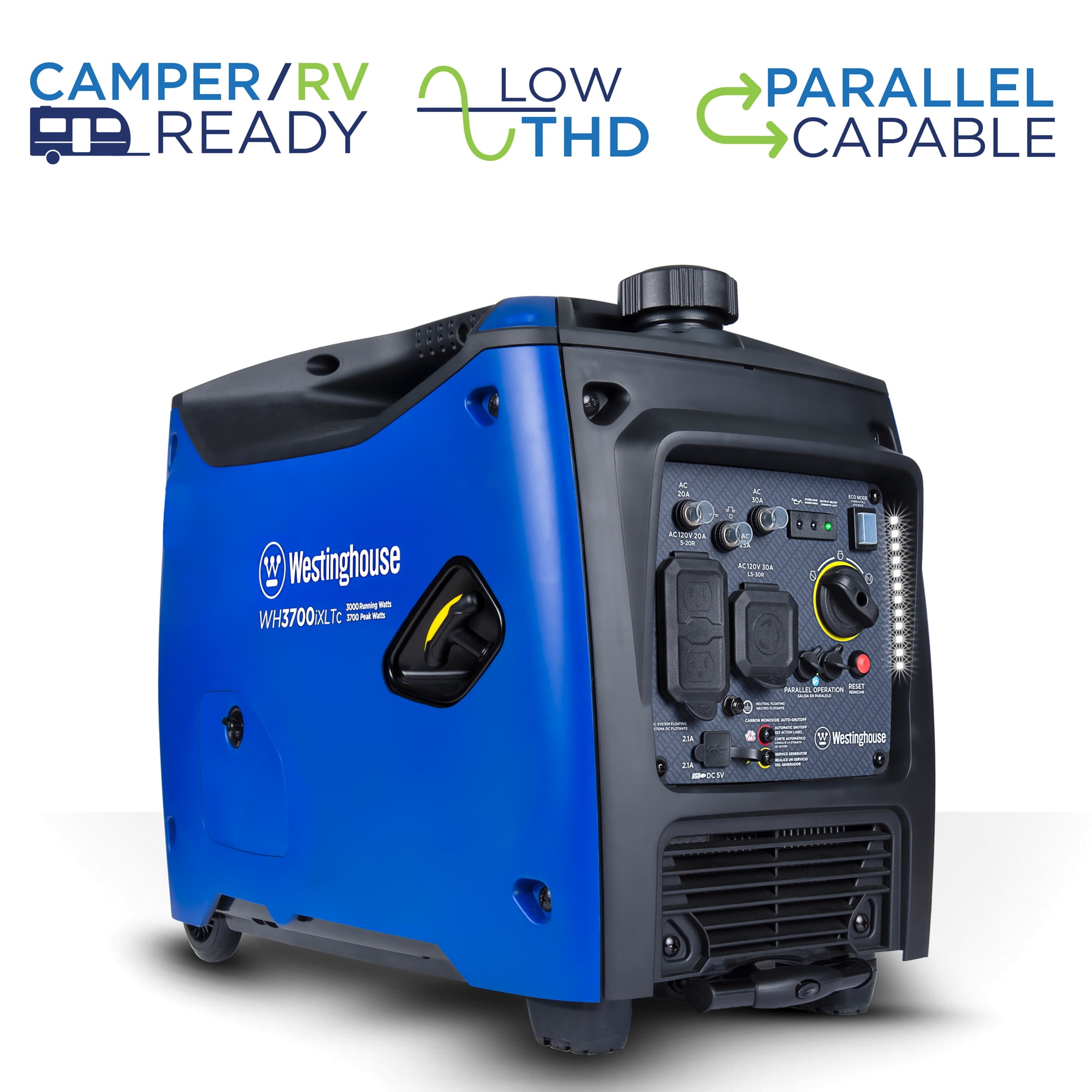 Westinghouse 3700 Peak Watt RV Ready, Gas Powered Portable Inverter Generator with CO Sensor