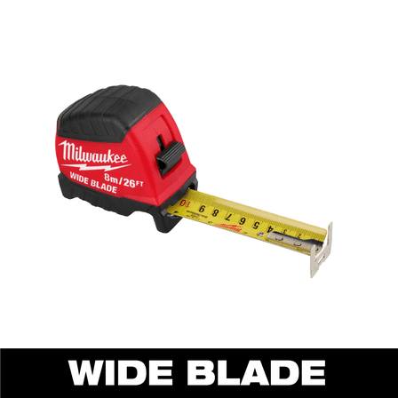 Milwaukee Tool 8m/26ft Wide Blade Tape Measure