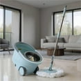 thumbnail image 4 of Grazie Spin Mop and Bucket with Wringer, Stainless Steel Handle, Self-Wringing System, Built-in Wheels, Easy Floor Cleaning for Hardwood, Tile, and Laminate, Includes Mop Head Refills, 4 of 6