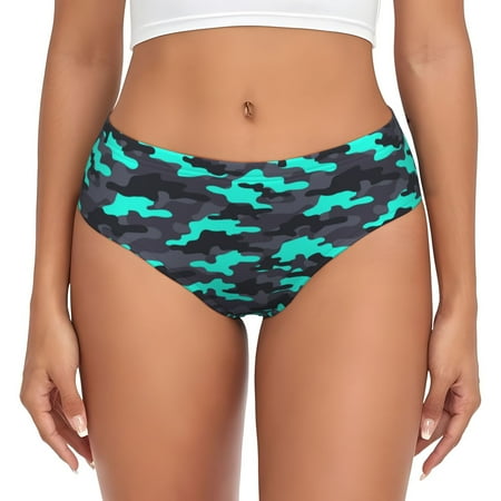 Womens Underwear - Grey Green Camouflage No Show Seamless Underwear for Women  Soft Comfort Stretch Women s Panties  Hipster Ladies Panties Bikini Underwear Briefs