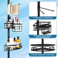 thumbnail image 3 of Rustproof Corner Shower Caddy Tension Pole, 4 Large Baskets for Bathtub Shampoo Storage Organizer Bathroom Height Adjustable Shelves from 23.6 to 114.5 Inch with Towel Bar, 3 of 6