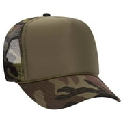 Wholesale 12 x OTTO CAP Camouflage 5 Panel High Crown Mesh Back Trucker Hat (CP082108 - Camo 082108) (OSFM - Adult)