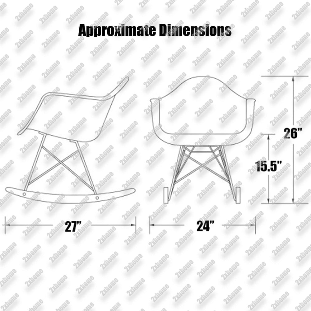 2xhome Clear Mid Century Modern Molded Shell Designer Plastic Rocking Chair Armchair Arm Chair Patio Lounge Garden Nursery Living Room Rocker Replica Decor DSW Chrome Eiffel, Set of 1, 1 piece