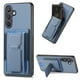 thumbnail image 1 of For Samsung Galaxy S25 Case Card Holder Leather TPU Kickstand Phone Cover - Blue, 1 of 5
