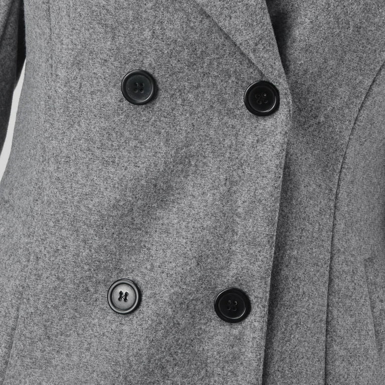 Women's Shawl Collar Work Double Maxi Long Wool Coat Thin Wool