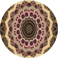 thumbnail image 1 of Ahgly Company Machine Washable Indoor Round Transitional Peru Brown Area Rugs, 4' Round, 1 of 7