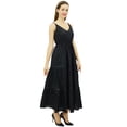 thumbnail image 6 of Bimba Women's Sundress Long Maxi Drawstring Waist Spaghetti Strap Dresses, 6 of 8