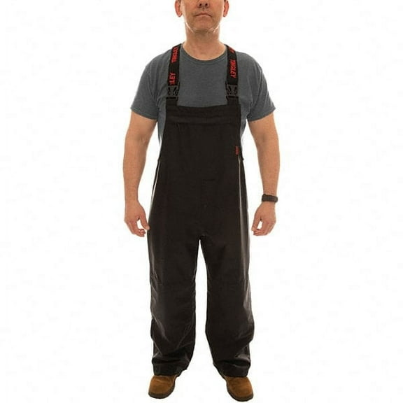 Tingley Rubber 702111139 Black Icon Bib Overalls Snap Fly Front, Large