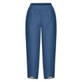 thumbnail image 4 of Mitankcoo Summer Capris for Women Plus Size Casual Wide Leg High Waist Cropped Pants Blue Pants Size L, 4 of 4