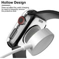 thumbnail image 3 of 2 Pack Hard Case Compatible for Apple Watch SE Series 6 5 4 44mm Built in 9H Tempered Glass Screen Protector Slim Bumper Touch Sensitive Full Protective Cover Compatible for iWatch 44mm - Clear, 3 of 6