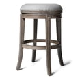thumbnail image 1 of Maven Lane Alexander Backless Bar Stool in Reclaimed Oak Finish w/ Ash Grey Fabric Upholstery, 1 of 6
