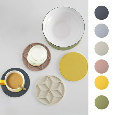 

Jacenvly Clearance Living Room Decor Food Grade Round Silica Gel Placemat Thick Against Scalding Pot Mat Multi-Function Cup Mat Heat Insulation Bowl Mat Table Mat Tableware Drains Mat Christmas Decor