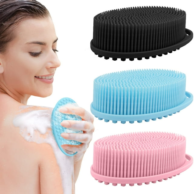 Depurador corporal de silicona PQRUU, paquete de 3, esponja exfoliante y suave
