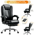 thumbnail image 6 of JONPONY Big and Tall Office Chair 500LBS Executive Office Chair Massage and Footrest Ergonomic Computer Desk Chair Reclining High Back Leather Office Chair Lumbar Back Support Swivel Rolling,Black, 6 of 14