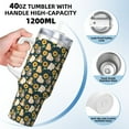 thumbnail image 3 of Sikiie Bear Sunflower Insulated Stainless Water Bottle Lid Travel Mug Cup Insulated Tumblers Cup 40oz Ice Bully With Handle, 3 of 8