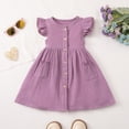 thumbnail image 4 of Splozh Summer Clothes 2T 3T 4T 5T 6T 7T Toddler Fall Dress with Bag Girls Ruffle Dress Casual Summer Clothes for Baby Girls,Purple,2-3 Years, 4 of 9