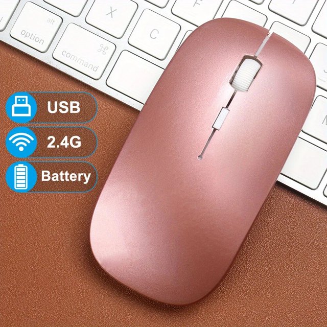 Ratón inalámbrico para juegos con retroiluminación, periférico ergonómico y silencioso, recargable por RGB, Compatible con USB, para ordenador portátil y PC