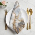 thumbnail image 2 of Marble White Gold Cloth Napkins, Abstract Modern Geometric Printed Washable and Reusable Dinner Napkins Set of 4, Table Napkin for Kitchen Party Birthday Wedding Hotel Housewarming 20"x20", 2 of 9
