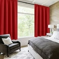 thumbnail image 2 of DWCN Blackout Curtains Room Darkening Thermal Insulated Bedroom Curtains Window Curtain Panels, 52 x 63 inches Long, Set of 2 Red Rod Pocket Drapes, 2 of 5