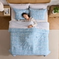 thumbnail image 5 of Virtu Queen Comforter Set, Biomorphic Design Queen Size Comforter Set, 7-Pc All Season Bedding Comforter Set, Blue, 5 of 8