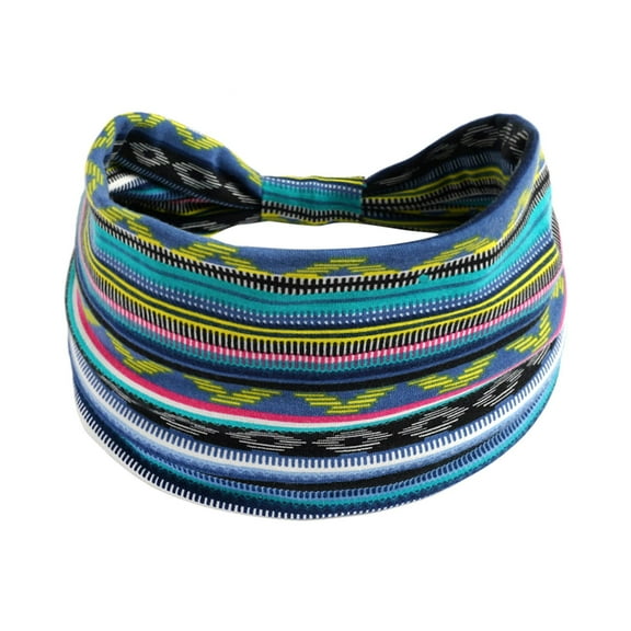 Blue Headband for Women Elastic Headband Hair Headband Ladies Yoga Hijab Exercise Wicking Headband Elastic Non Slip Headband Knotted Running Sports Headband