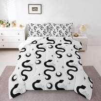 Castle Fairy Animal Snake Full Size Comforter Sets,Bohemian Moon Stars Bedding Sets