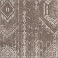thumbnail image 4 of Unique Loom Outdoor Bohemian Collection Area Rug - Anthro (7' 1" Square Brown/Ivory), 4 of 6