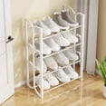 thumbnail image 2 of Qocolhg 4-Tier Shoe Rack Shoe Organizer, Sturdy Shoe Rack for Closet & front Door Entrance Entryway with Spacious Top and Strong Metal Shelves Industrial Style Free Standing Storage Shelves, White, 2 of 5