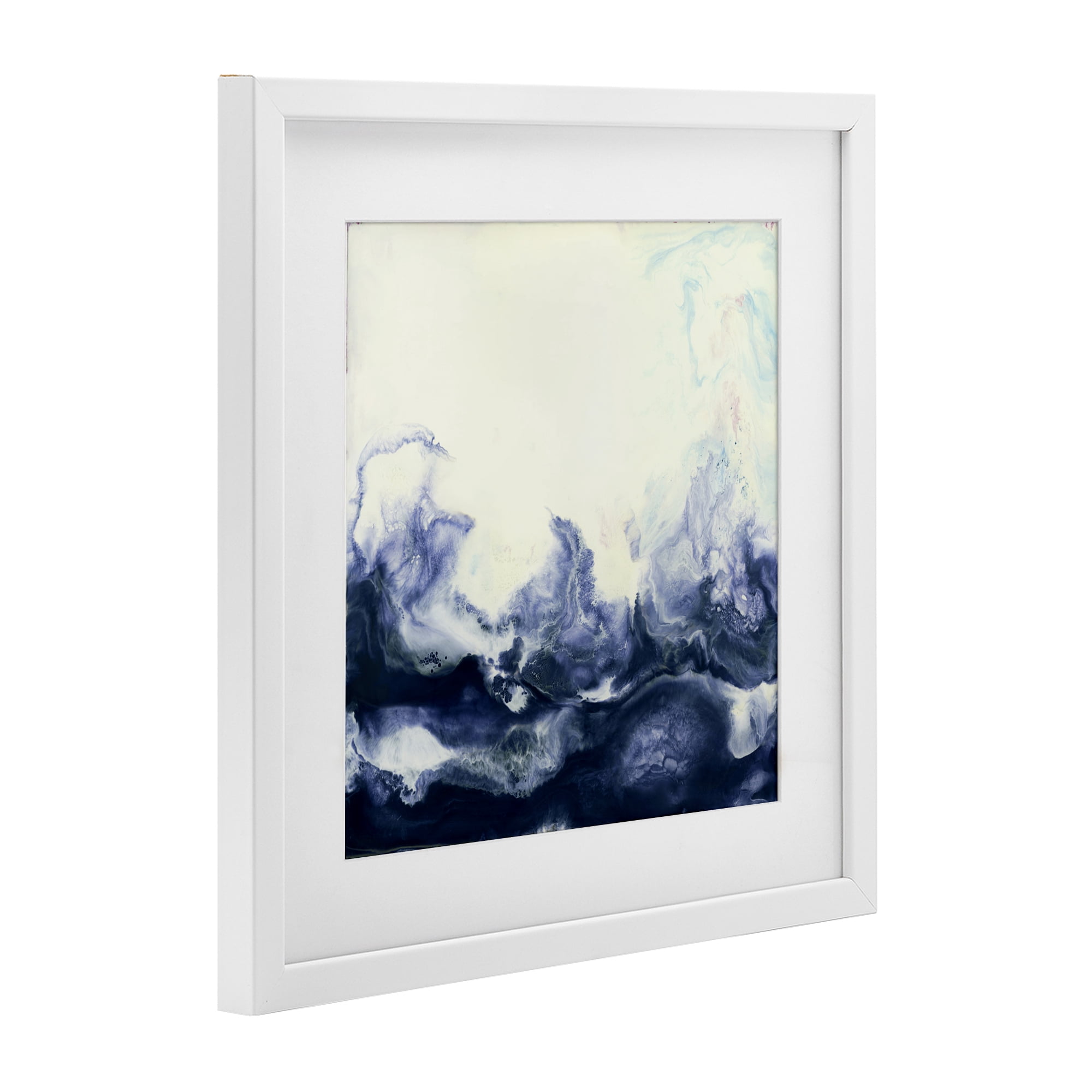 Stupell Industries Oceanic Fluid Swirl White Framed Print Under Glass, design by Laura Van Horne