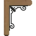 thumbnail image 3 of 3 1/2"W x 11 1/2"D x 14"H Fleur De Lis Craftsman Ironcrest Smooth Bracket, Western Red Cedar (1 1/2"W x 7 1/2"D x 10"H Iron Bracket), 3 of 5