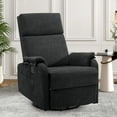 thumbnail image 1 of Korser Sillón Reclinable Giratorio Mecedor,Pequeño Sala Estar,Reposabrazos Moderno,Chenilla,Negro, 1 of 7