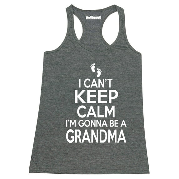 P&B I Cant Keep Calm I'm Gonna Be a GRANDMA Women's Tank Top, Heather Charcoal, S