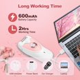 thumbnail image 4 of EXLEAF Epilator for Women,2 in 1 Hair Removal for Face,Rechargeable Hair Remover Device Smooth Glide Epilator for Bikini,Face,Arm,Legs,Armpits(Pink), 4 of 7