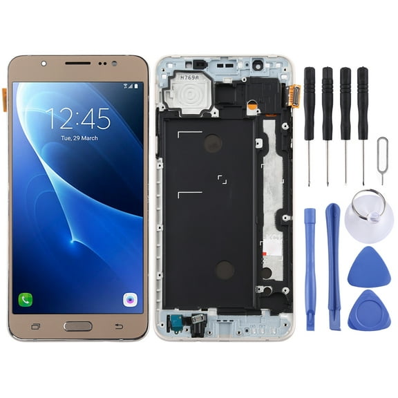 Cellphone Spare Parts  TFT LCD Screen for Galaxy J7  / J710F Digitizer Full Assembly with Frame
