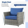 thumbnail image 5 of Vcatnet 10 Pieces Patio Furniture Set Outdoor Sectional Sofa All Weather PE Rattan Wicker Conversation Set with Swivel Rocking Chairs and Fire Pit Table for Garden,Porch,Navy Blue, 5 of 10