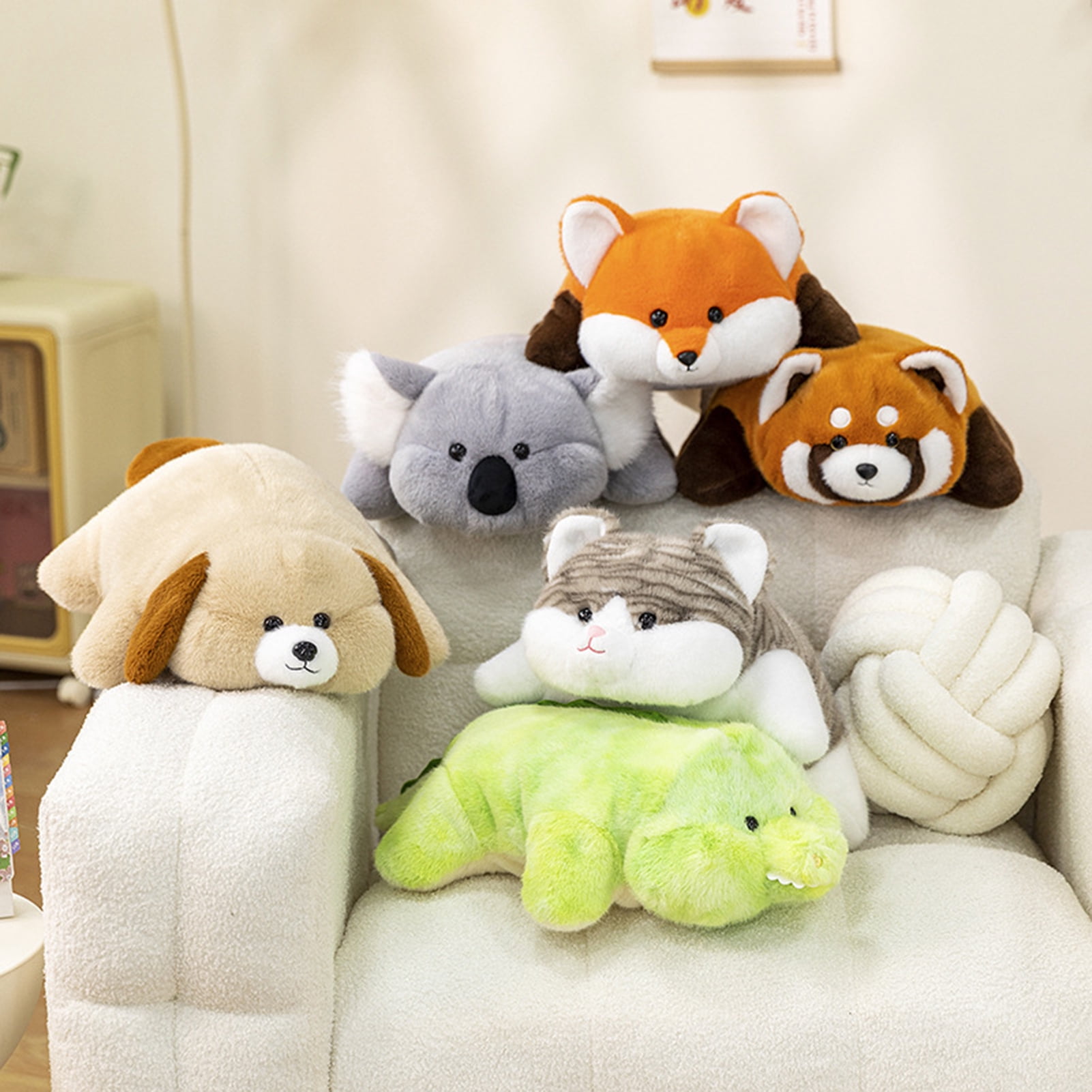 YIFAEUX Tummy Doll Plush Weighted Stuffed Animals Soft Panda Fox Koala Plushies for Anxiety Relief Sleep Support Cuddling Body Pillow Kids Adults Gift Decor