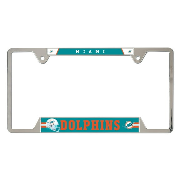 WinCraft  Miami Dolphins Chrome Plated Metal License Plate Frame