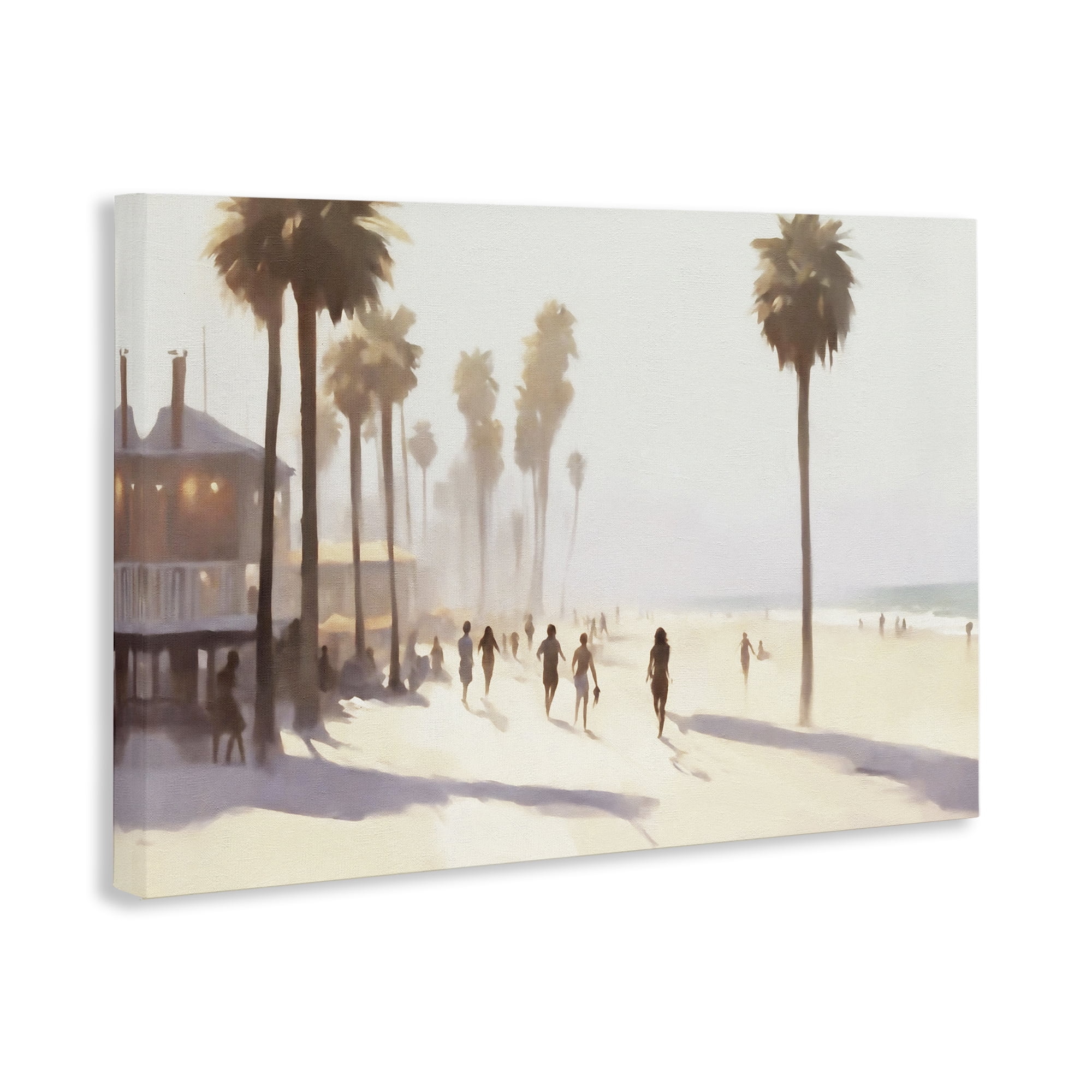 Stupell Industries Running on Tropical Beach Landscape & Nature Painting Wrapped Canvas Art Print Wall Art, 30 x 20