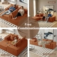 thumbnail image 4 of 3 Seats Boneless Modular Cloud Sectional Sofa with Chaise & Ottoman, Extra-Wide Deep Seats Plush Corduroy Sleeper Soft Couch for Modern Living Rooms, Small Spaces Apartments Orange 108"-U Shape Left, 4 of 8