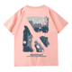 thumbnail image 1 of Camiseta de algodón para desplazamientos diarios de verano 2024 para hombre y mujer, estilo similar, corte holgado, mangas cortas, cuello redondo, estampado creativo, 1 of 4