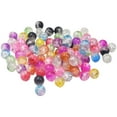thumbnail image 1 of 100 cuentas de cristal craqueladas con caja de almacenamiento, cuentas artesanales coloridas con agujeros para manualidades, 1 of 6