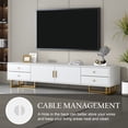 thumbnail image 3 of TV Stand with 2 Doors and 4 Drawers, TV Cabinet Furniture for TVs up to 65", Television Stand with Metal Legs, Modern Entertainment Center, TUANLUO TV Stand for Living Room Bedroom, White, 3 of 10